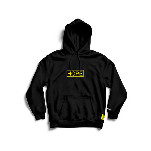 HOPE HOODIE (BLACK) - YELLOW