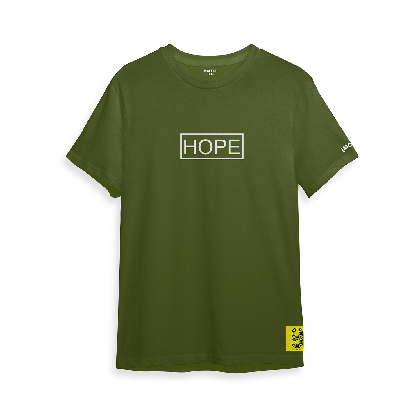 HOPE T - SHIRT (ARMY GREEN) - WHITE