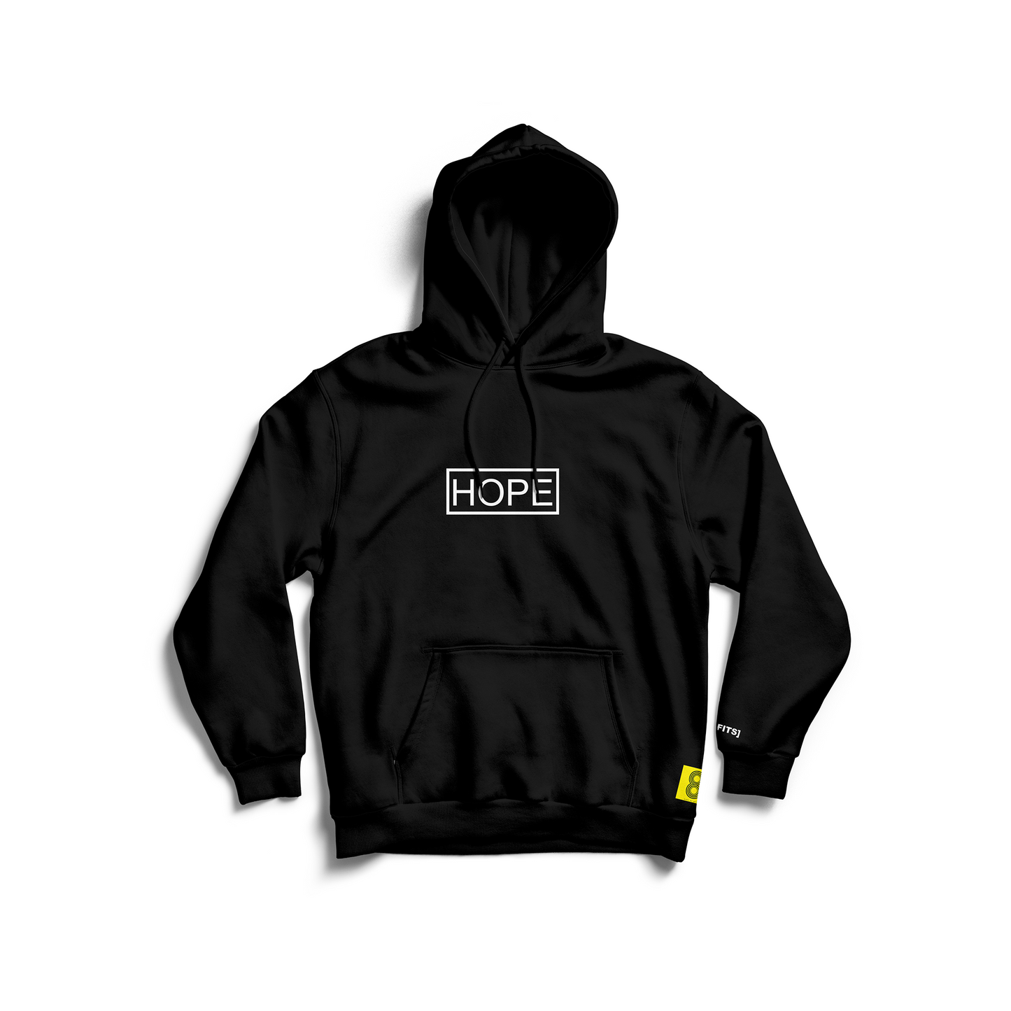 HOPE HOODIE (BLACK) - WHITE