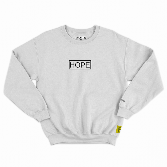 HOPE SWEATSHIRT (WHITE) - BLACK
