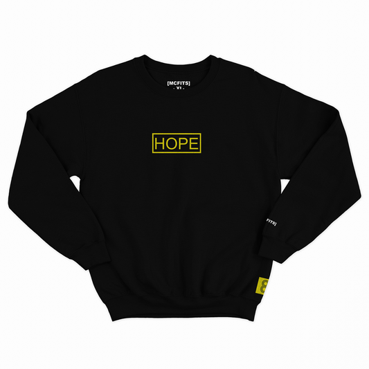 HOPE SWEATSHIRT (BLACK) - YELLOW