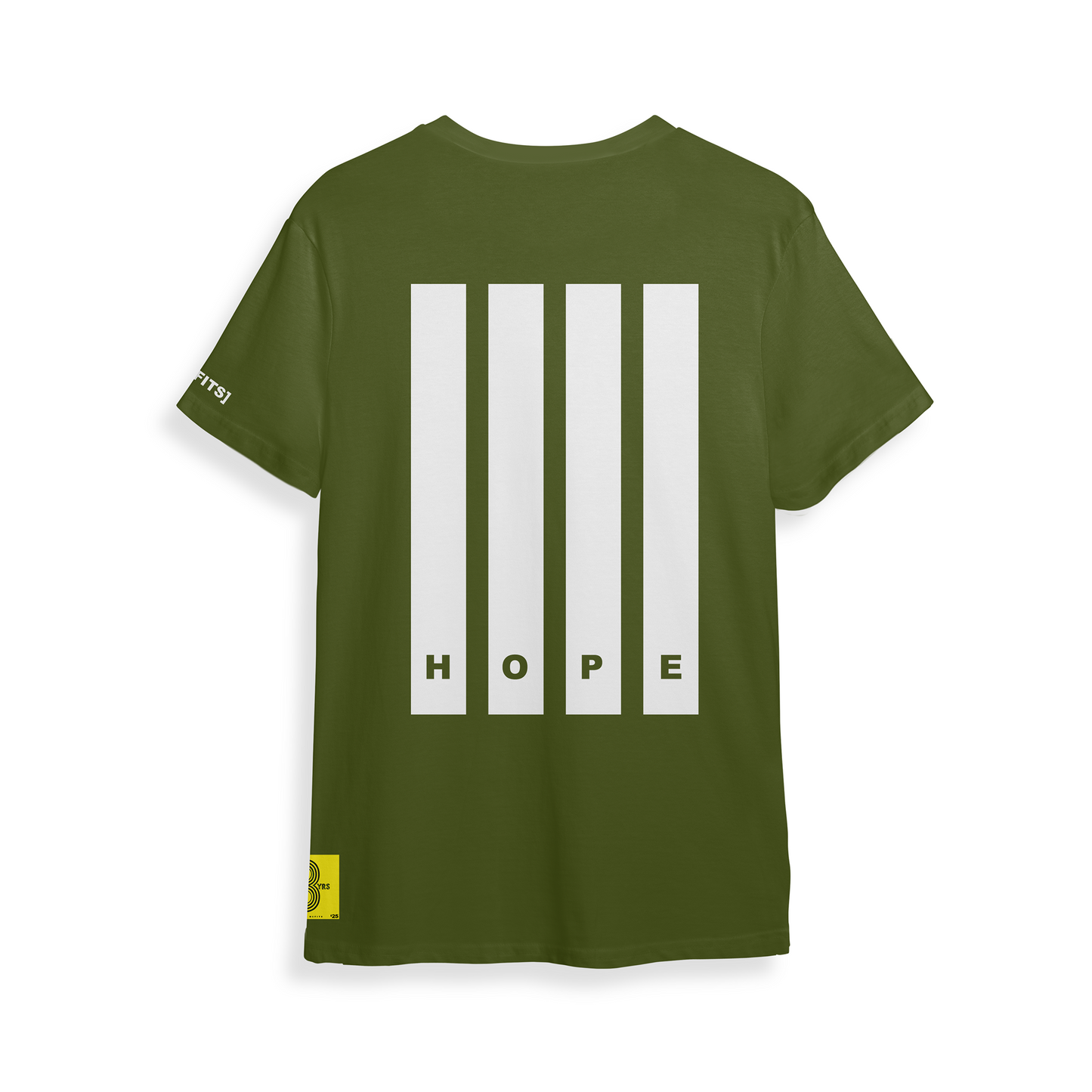 HOPE T - SHIRT (ARMY GREEN) - WHITE