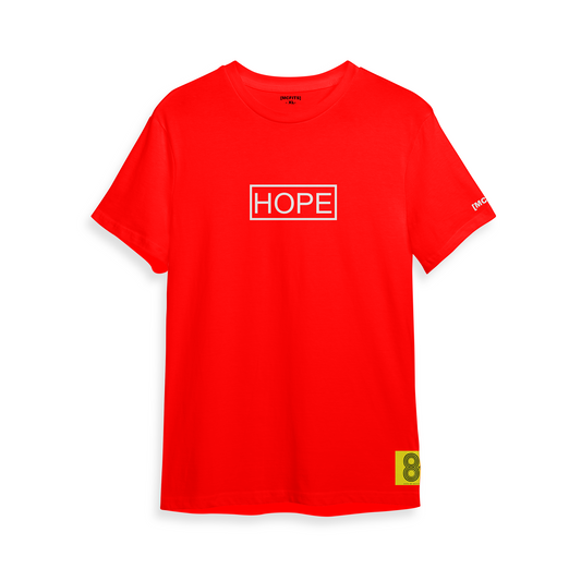 HOPE T - SHIRT (RED) - WHITE