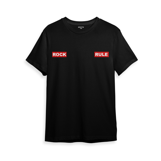 ROCK 'N' RULE - SLOGAN EDITION  - T SHIRT (BLACK)
