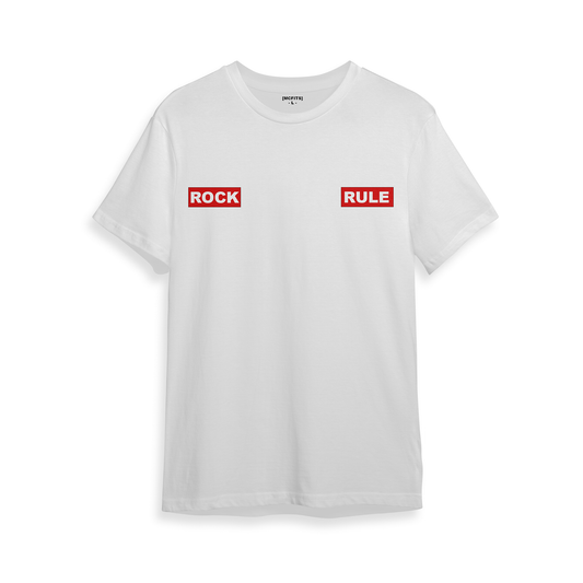 ROCK 'N' RULE - SLOGAN EDITION  - T SHIRT (WHITE)